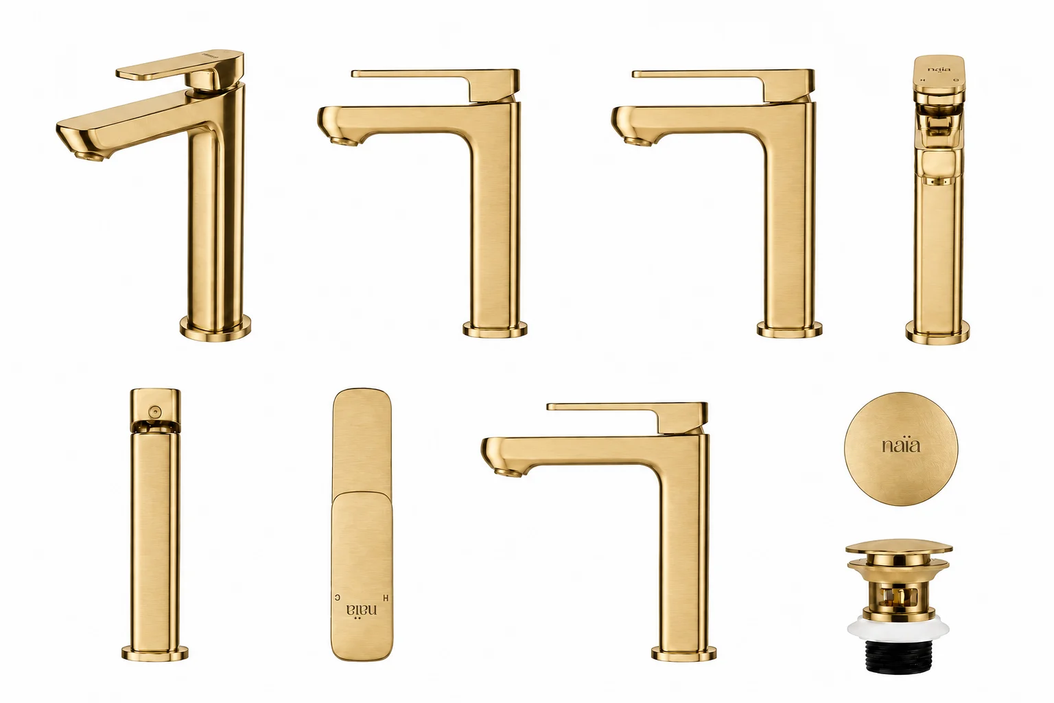 Tala in Brushed Gold: front, side and detail studio views